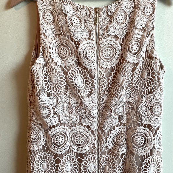 Eliza J Crochet Overlay Sheath Casual Cocktail Dress - Picture 4 of 5